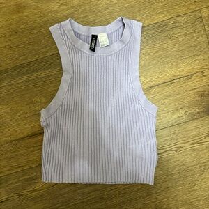 H&M Purple Ribbed Tank Top